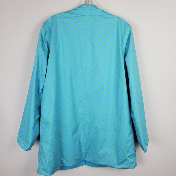 Jones New York Reversible Blue Dots Trench Coat M - Picture 6 of 13